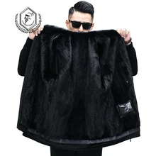 Golomise, модная мужская парка с подкладкой из натурального норкового меха/куртка с меховым воротником из норки, меховая толстовка с капюшоном