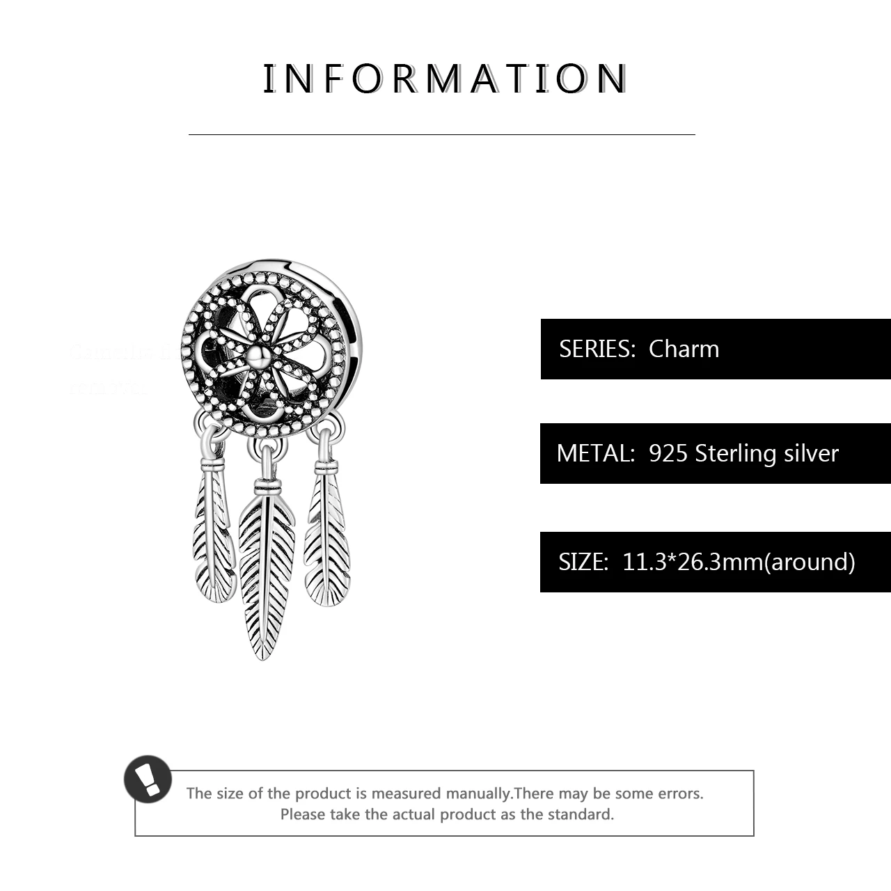 Hot 925 Sterling Silver Sparkling Dreamcatcher shape Clips Beads fit Original reflection Charm Bracelet Jewelry making