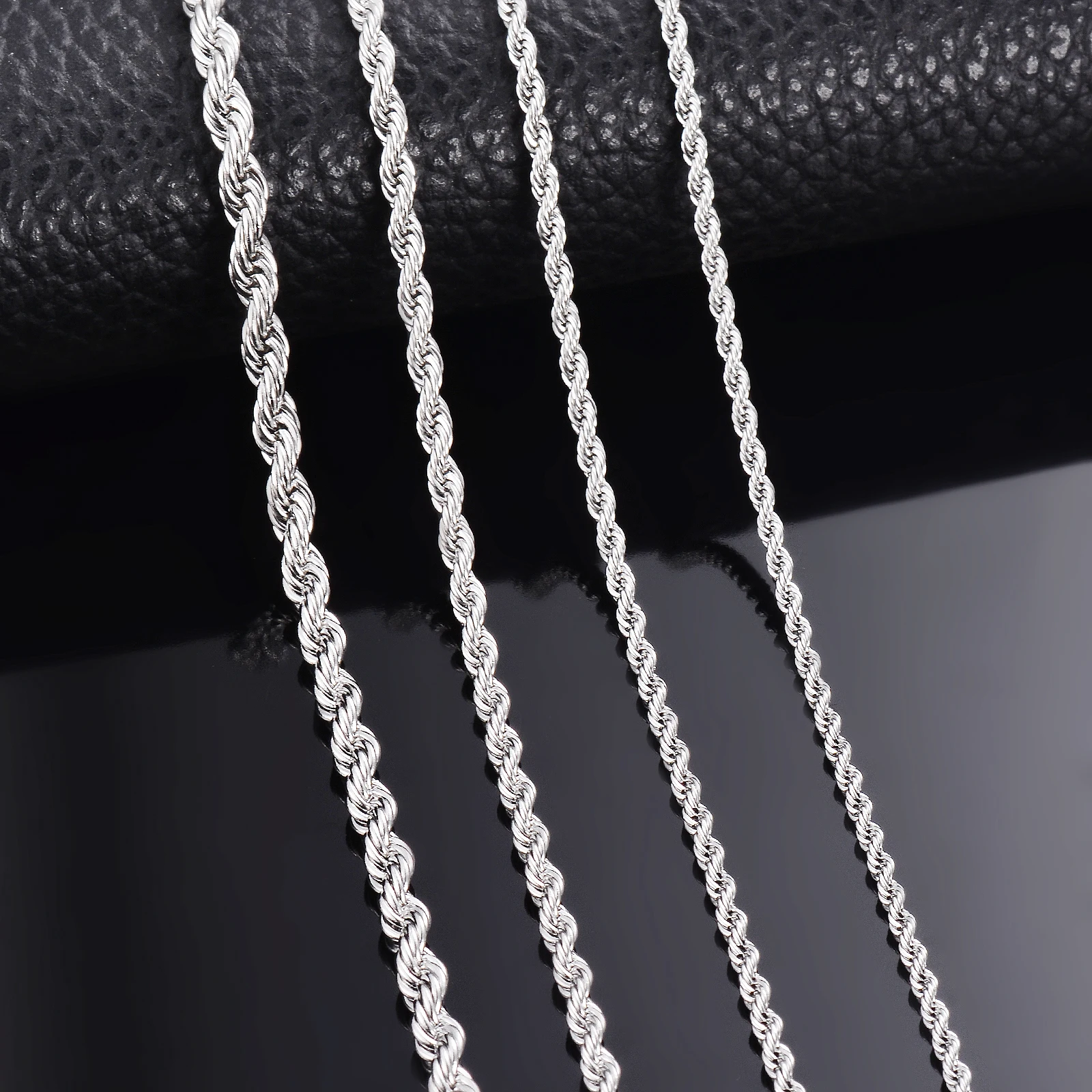 Rope Chain Necklace 1 piece 2mm/2.5mm/3mm/4mm/5mm/6mm Steel Stainless for Men Women