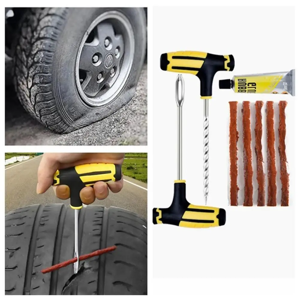

8Pcs Car Vehicle Tubeless Tire Plug Tyre Puncture Repair Kit Needle Patch Tool