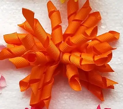 Девушка завитые ленты с кисточками конский хвост держатель korker простой цвет лента для волос коркер заколки с бантами для волос резинка для волос PD007 - Цвет: Оранжевый