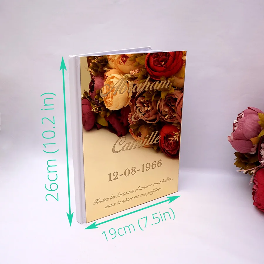 Personalized Album Mirror White Blank Wedding Signature Guest Book Acrylic Sticker Guest Check in Book Party Decor Favor
