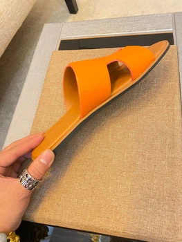 

2020 NEW Famous Luxury Brand Genuine Leather Men's slippers flat slippers Size 38-44