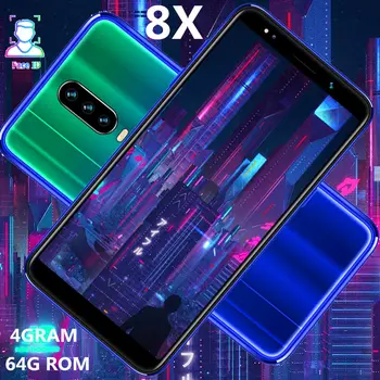 

8X quad core 5.5 smartphones 4G RAM 64G ROM 5MP+13MP front/back camera Android mobile phones WCDMA face ID unlocked celulares HD