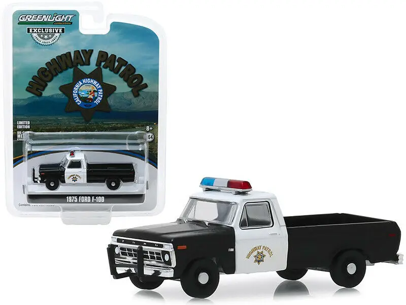 GL 1:64 1975 Ford F-100 California Highway Patrol сплав модель автомобиля литье под давлением