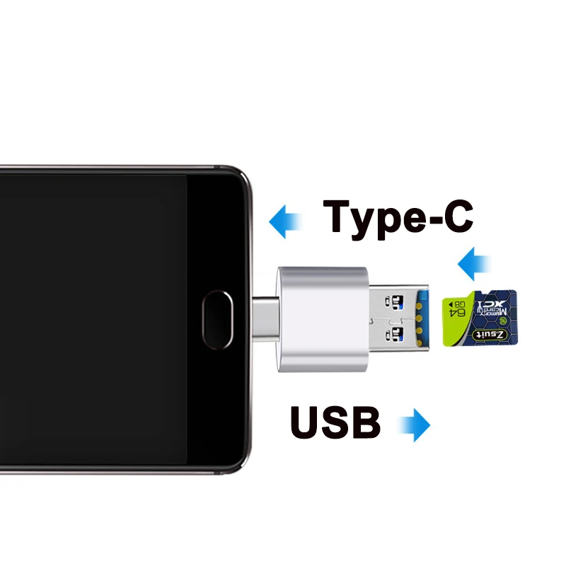 OTG Android Lettore Di Schede Micro SD Da USB-C - Adattatore OTG Per Telefoni Android, PC
