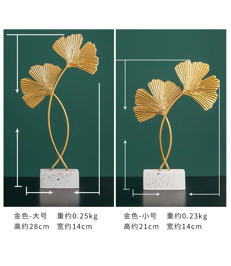 Golden Ginkgo Leaf Model Iron Tv Cabinet Decor Leaf Console Cabinet Decoration|Figurines &Amp; Miniatures 20 Bj201-6