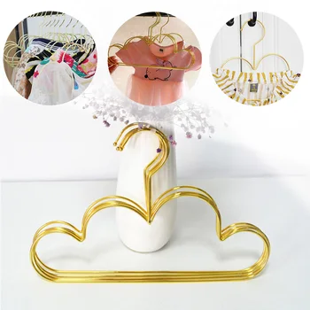 

5pcs Cloud Shape Wall Hook For Clothes Storage Non-Slip Gold Iron Coat Hanger Clothing Storage Organizer Rack Home Tool