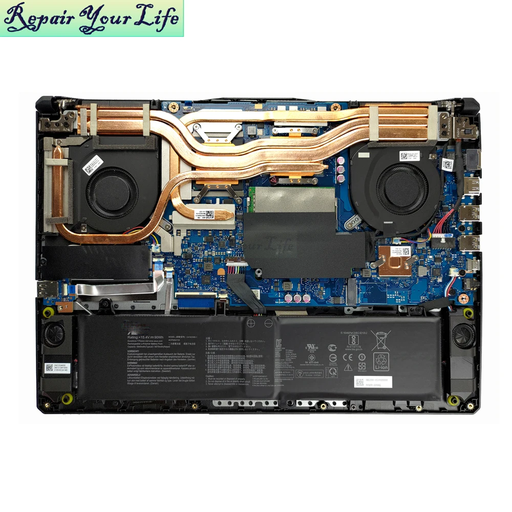Processador de Computador Ventiladores de Refrigeração para Asus Tuf Gaming A15 Fa506 Fa506qr A17 Fa706 2022 Gamers Notebook Cpu Gpu Placa Gráfica fã Ventiladores e resfriadores - Imagem 5