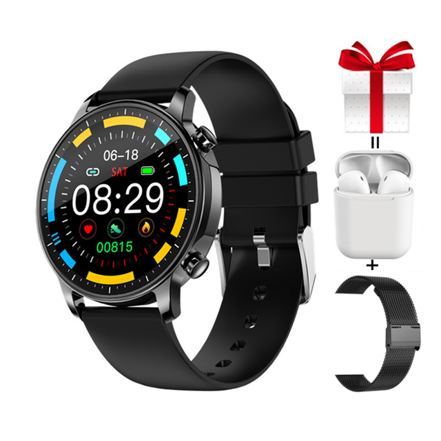 Smart Watches Full Touch Fitness Tracker Real-Time Heart Rate Monitor Blood Pressure Whatsapp Notification Smart Clock Men