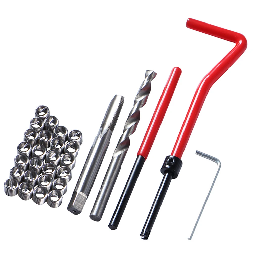 

30Pcs/Set Hand Tools Thread Wrench Automotive Applications Twist Drill Wire Insert Repair Kit Red Cutter Tap