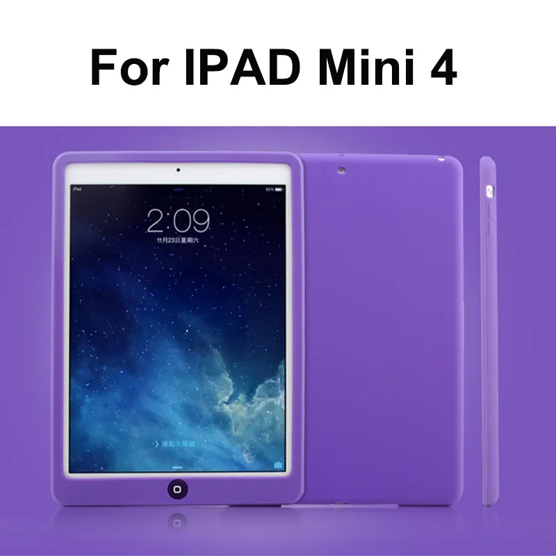 7,9 дюймов детский ударопрочный чехол для планшета для iPad Mini 1 2 3 Мягкий Силиконовый прочный Чехол на заднюю панель защитный чехол для iPad Mini 4 Чехол - Color: mini 4 purple