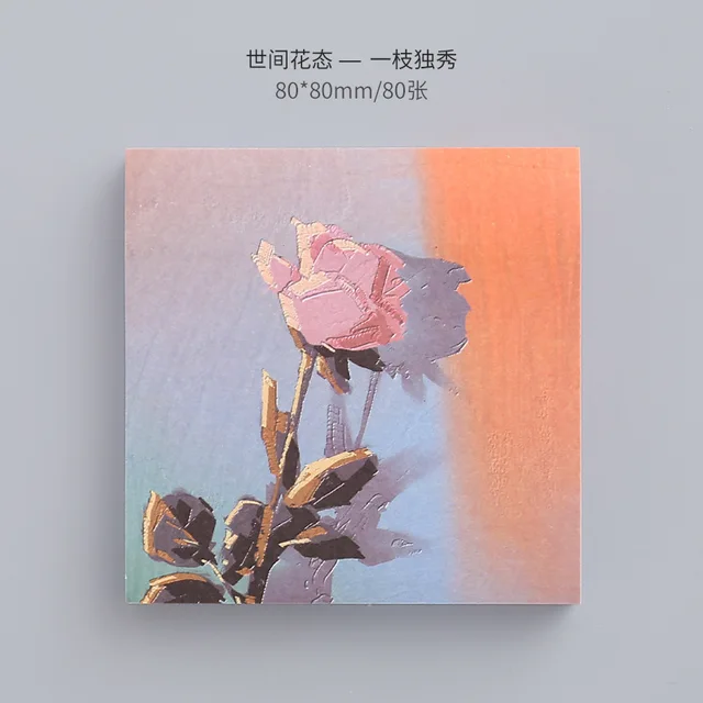 Girl Sticky Notes Oil Painting Color N Times Stickers Ins Beautiful Scenery Student Account Decoration Message Paper Memo Pads 11 Outstanding