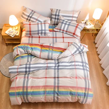 

4pcs/set Printed Premium Bedding Set Duvet Cover Set King Bedsheet Bedlinen Winter Size Concise Queen Bedspread Style