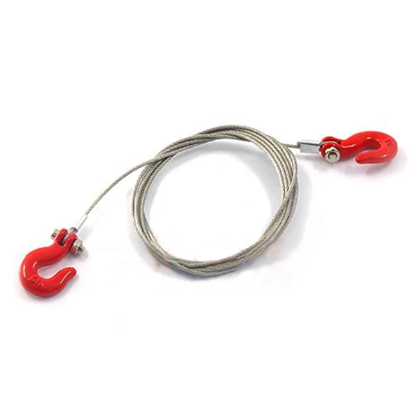1: 10 RC Crawler Accessories Metal Trailer Wire Rope Tow Rope with Hooks for RC Car 1/10 D90 Axial SCX10 Truck RC Car Parts
