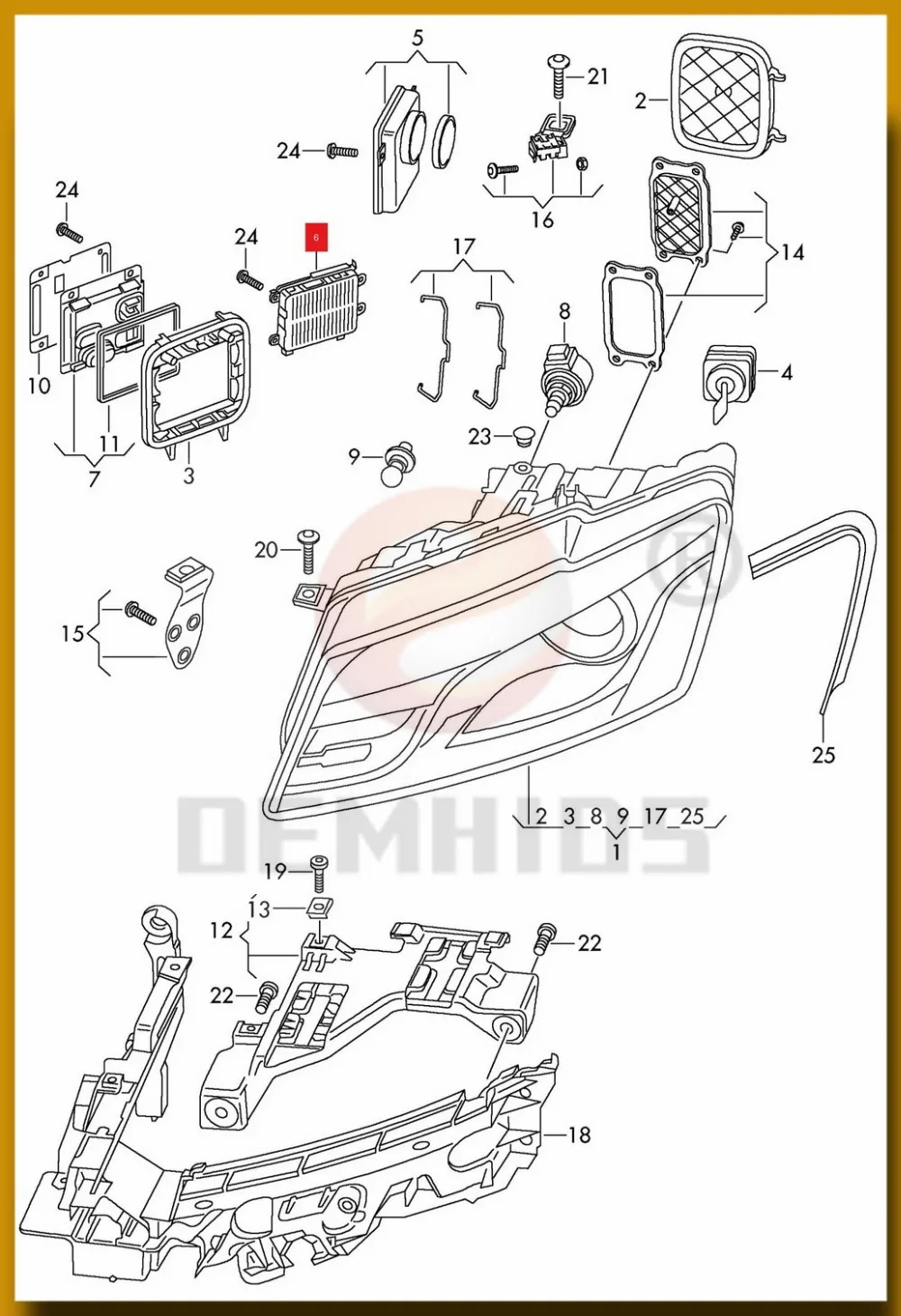 1 шт. OEMHIDS используется светодиодный 8R0907472A ксеноновый балласт scheinwefrer дневные ходовые огни парковочный светильник DRL модуль 8R0907472A