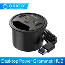 ORICO высокоскоростной 5 портов USB Рабочий стол концентратора люверсы USB 3,0 с микрофоном для наушников порт type C адаптер 5 Гбит/с для ПК ноутбука