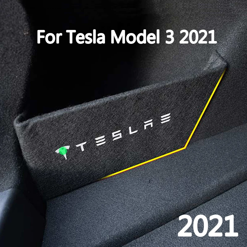 Rear Trunk Side Storage Board For Tesla Model 3 2020/2021 Car Tail Box Storage Baffle Organizer Accessories