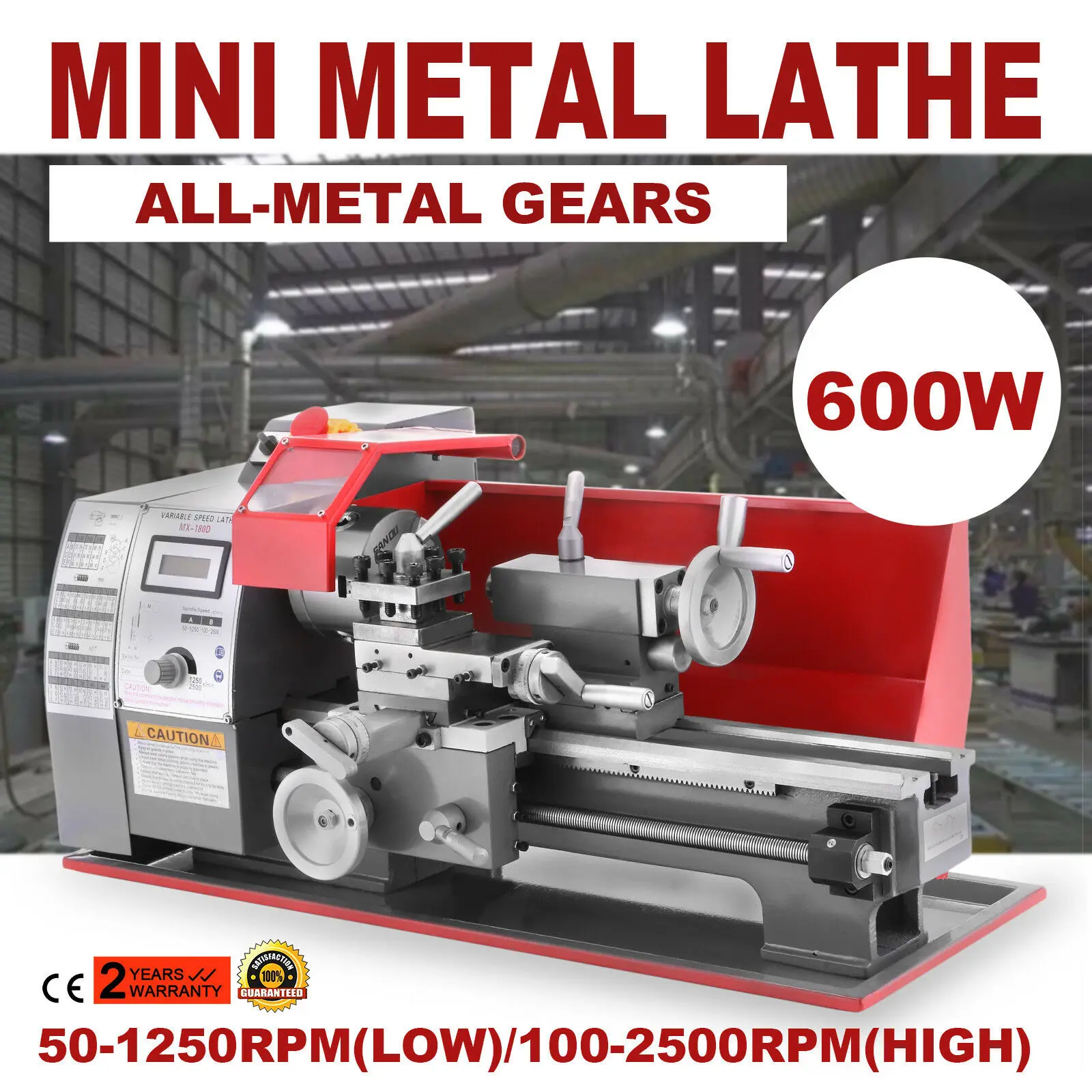 

600W Lathe Chuck 3 jaw 100mm Lathe DIY Processing Milling Lathe