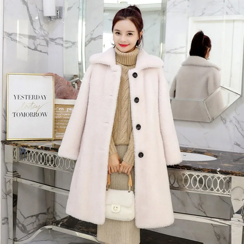 Осенняя/зимняя женская верхняя одежда, куртка, пальто с искусственным мехом, женская верхняя одежда, пальто - Цвет: beige outerwear
