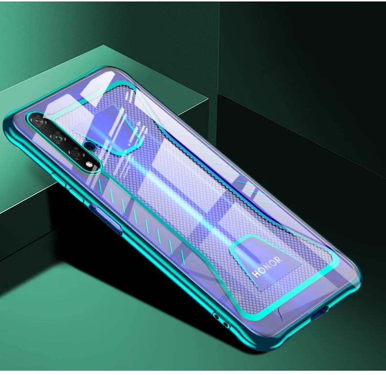 Green Для huawei Honor 20 Pro 20 Nova 5T чехол с лазерным покрытием из ТПУ Мягкий противоударный Прозрачный чехол для huawei Honor20 - Цвет: Green