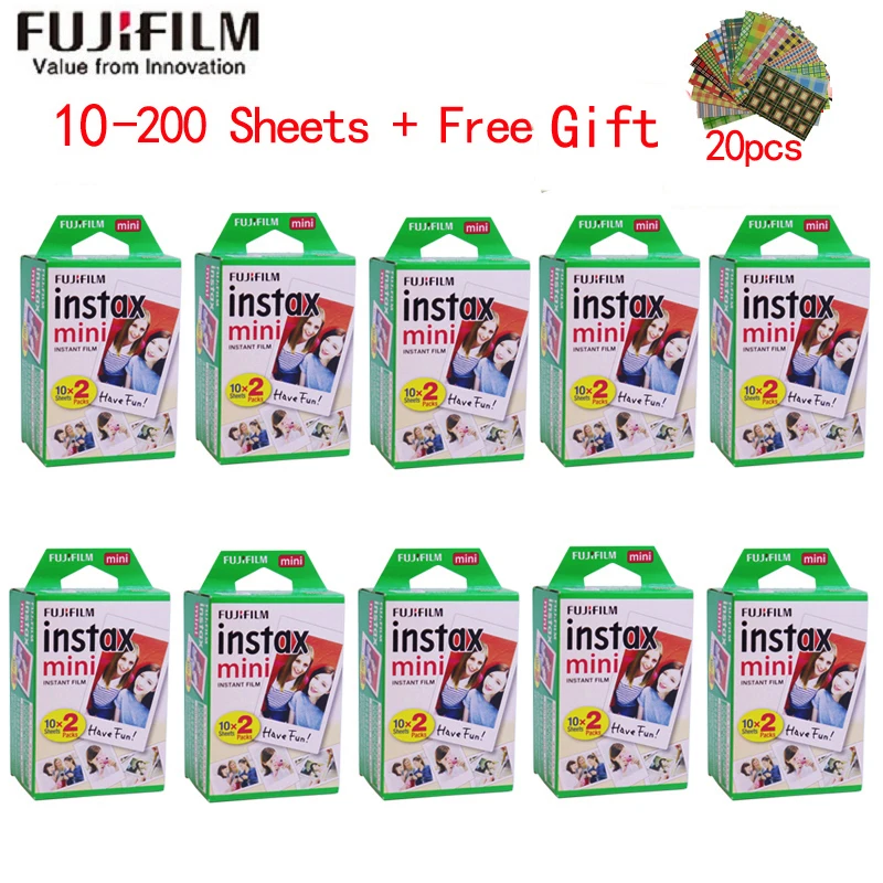 10-100 листов Fuji Fujifilm instax mini 9 8 белых краев пленки цветные Fims для instax instant camera mini 8 9 7 s фотобумага