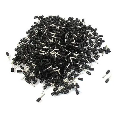 

E1508 1000 Pcs Black Insulating Tube Terminals Cable Lug for 16 AWG