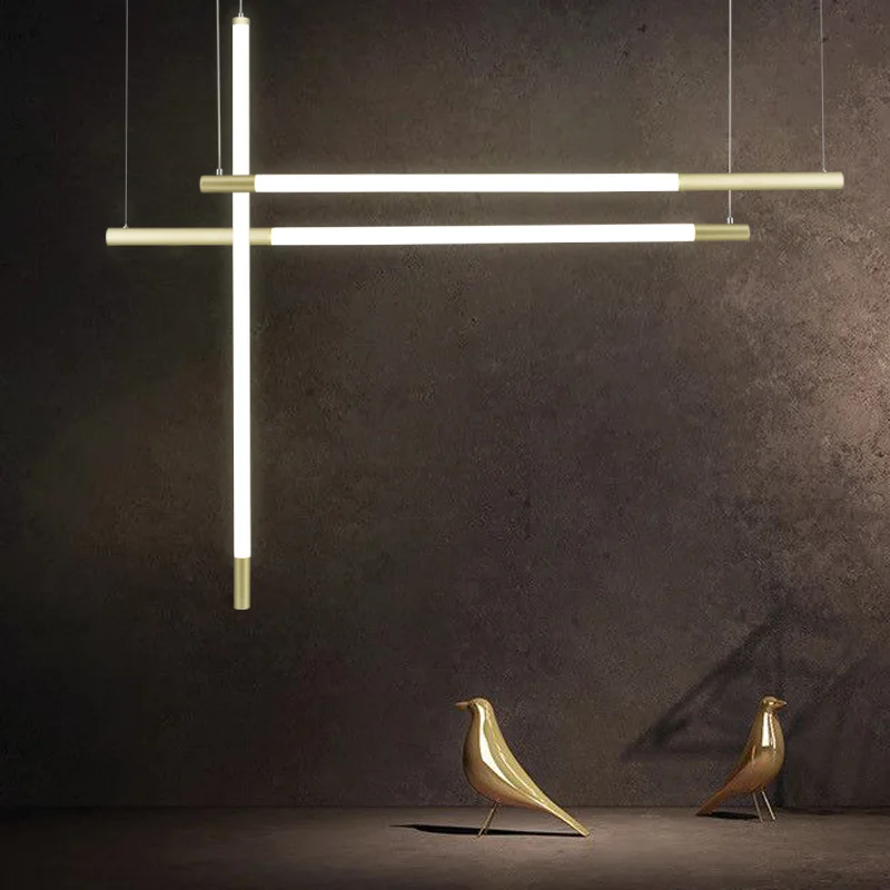 LED strip lamp gold modern simple bar lamp bar chandelier creative free combination of household and commercial restaurant lamps
