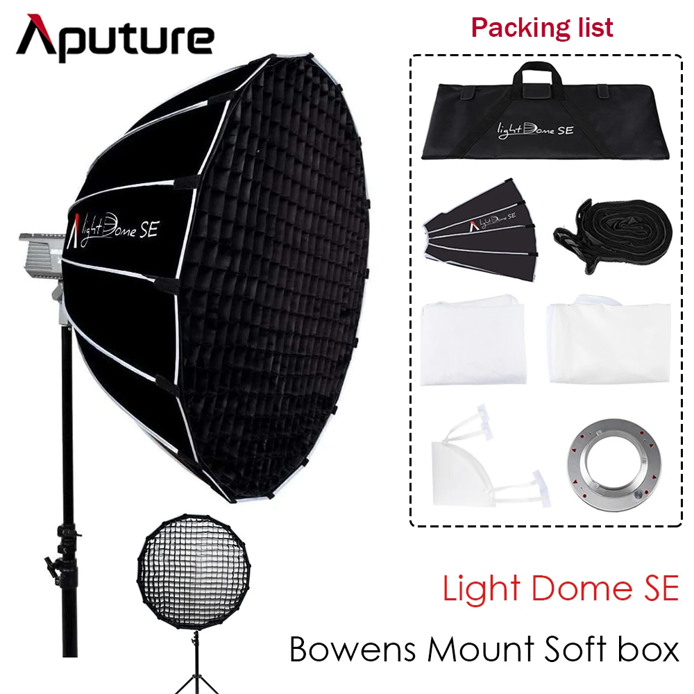 photography background Aputure Light Dome SE Lightweight Portable Softbox Flash Diffuser Bowens Mount LED Light for Amaran 100D/X 200D/X 120DII 300DII tiktok light stand