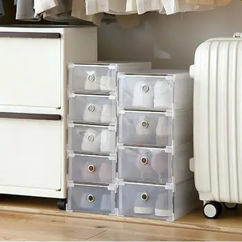 

Plastic Foldable Drawer Box For Thigh Boots (52 cm) Clear Stackable Home Multifunctional Storage Container For Home