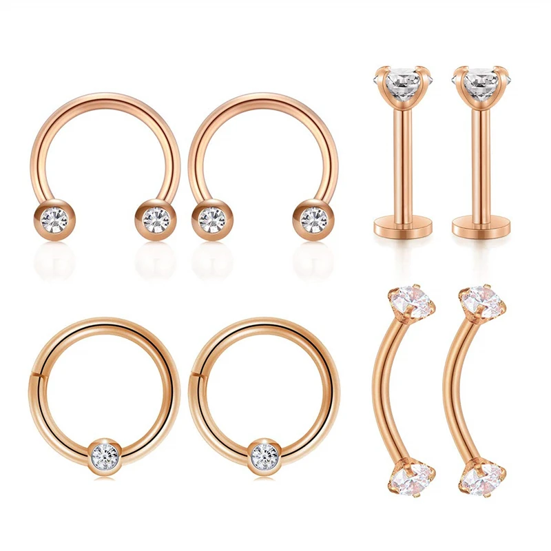 

16G Tragus Cartilage Earrings Nose Rings Hoop Stainless Steel Lip EyebrowRings Piercing Helix Daith Rook Earrings Piercing Studs