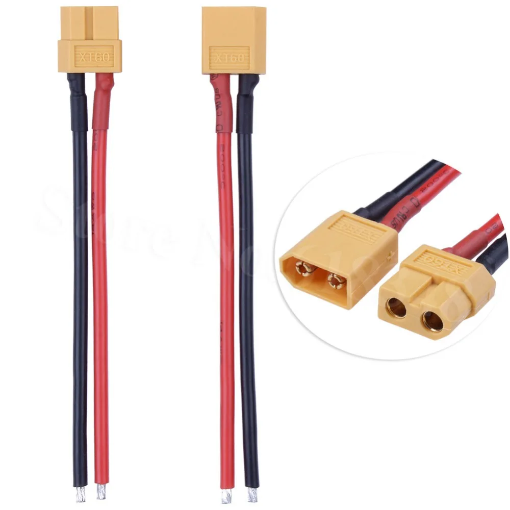 1 пара Разъем XT60 Мужской Famale с силиконовым кабелем 14AWG 3 9 &quot(10 см) для RC ESC Регулятор