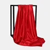 Foulard Hijab en Satin de Couleur Unie pour Femme, Châle Carré de 90cm pour Cheveux