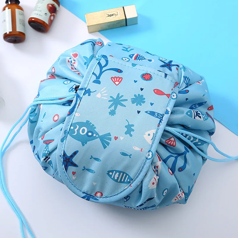Women's Waterproof Drawstring Travel Cosmetic Organizer Bag