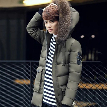 

New men winter warm windproof jacket winter long casual wear men thick zipper hooded Parkes fashion new male jacket