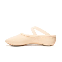 Sansha Ballet Dance Shoes - Soft Suede Split - Sole with Stretchable Elastic - 4 (Pink)
