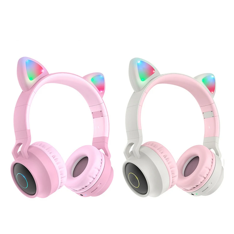 TOPLED Light Cat Ear Headphones Wireless Bluetooth 5 0 Headset Portable Foldable Kids Headphone With Microphone Best gift