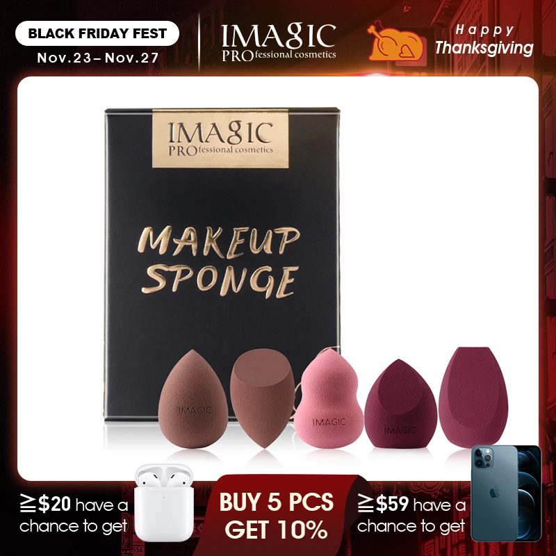 

IMAGIC Makeup Sponge Professional Cosmetic Puff For Foundation Concealer Cream Beauty Make Up Soft Water Sponge Wholesale