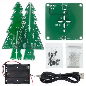 

three-dimensional 3d Christmas tree DIY colorful flash electronic practice handmade kit funny Christmas gift ornaments