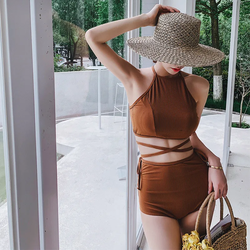 

2019 New Style Bathing Suit Fashion Sexy Underwire-Split Type Boxer Blouse Three-piece Set Bathing Suit