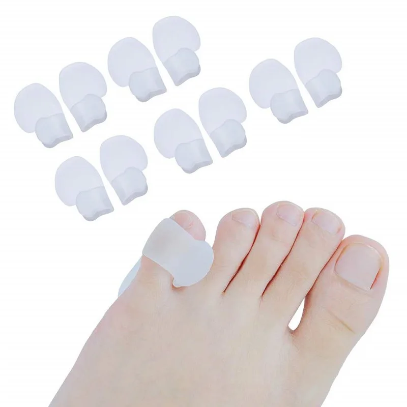 US 2PCS Silicone Small Toe Corrector Separator Adjuster Orthopedic Finger Little Toe Protector Straightener for Cocoon Feet Care