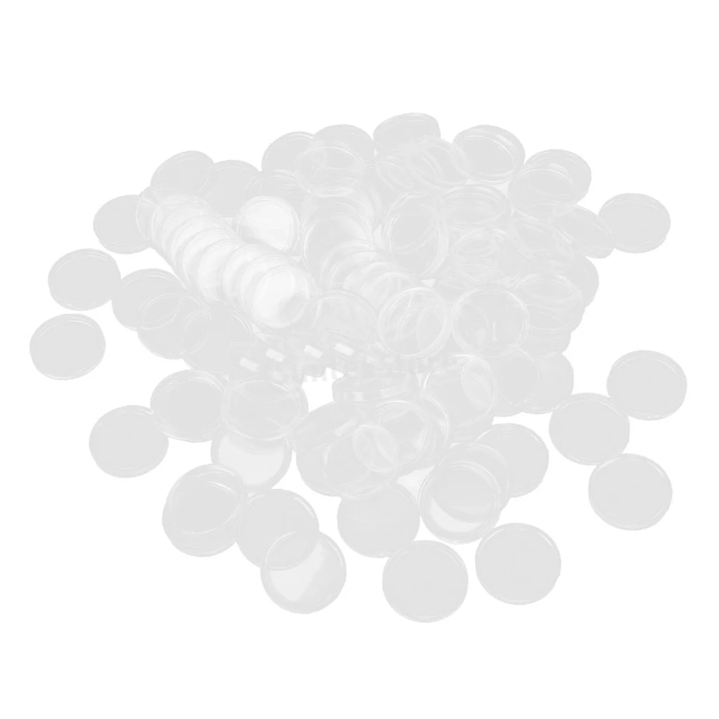 300 Pcs Clear Round Capsules Coin Holders Case Protector 21mm Coin Display Box Clear Coin Capsules Container