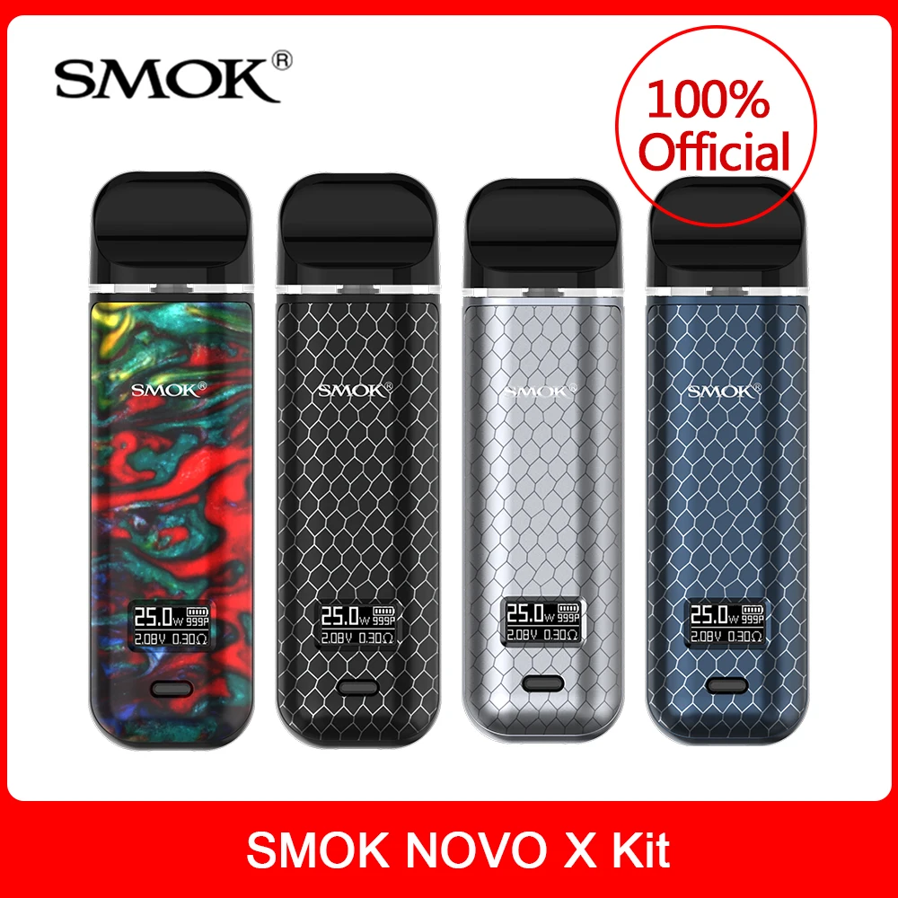 В наличии! Оригинальная система SMOK Novo X Pod 25 Вт 800 мАч 2 мл картридж novo DC 0 80 MTL Meshed