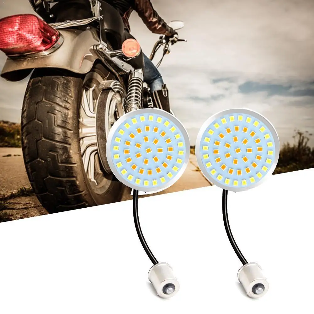 Luz LED de intermitente ámbar tipo bala de motocicleta, 1156 insertos de cubierta de lente para Sportster XL Electra triglide Softails FLSTF w
