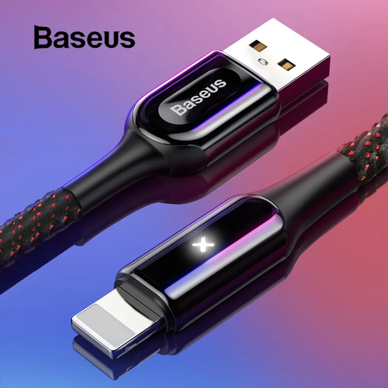 Usb-кабель Baseus 2.4A Lighting для iPhone XR X 7 8, кабель для быстрой зарядки X Lighting для iPad iPhone 6 6 Plus, usb-кабель, шнур для зарядки