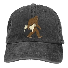 Bigfoot переноска бульдог Casquette черный унисекс Мужские и женские деним Strapback бейсболка Регулируемая Гольф папа шляпа
