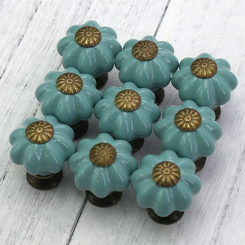 

12pcs Ceramic Small Furniture Door Knob Cabinets Knobs and Handles Cupboard Drawer Pull Handles for Home Decor