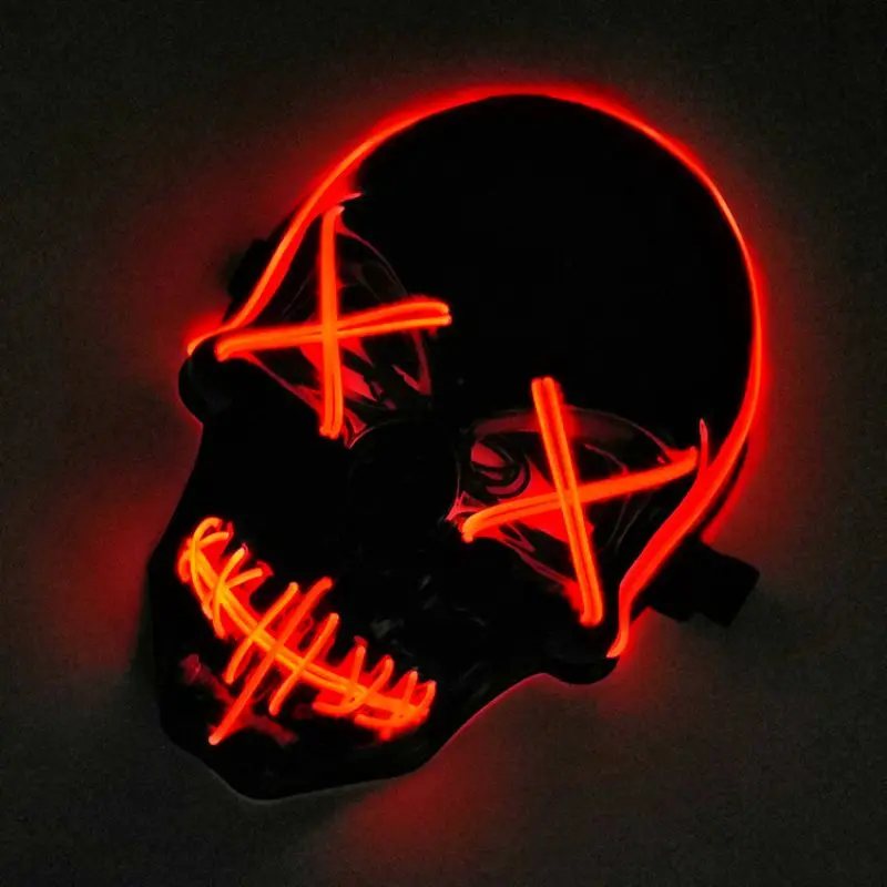 

Demon Ghost Face Glowing Mask Halloween Masquerade Night Light Mask Party Performance Night Light Mask