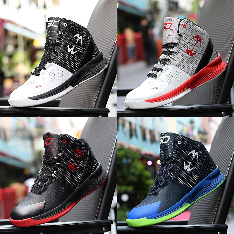 

Spring And Summer Live Training Basketball Shoes Hight-top COUPLE'S Shoes Lightweight Wearable Extra High Breathable Athletic Sh