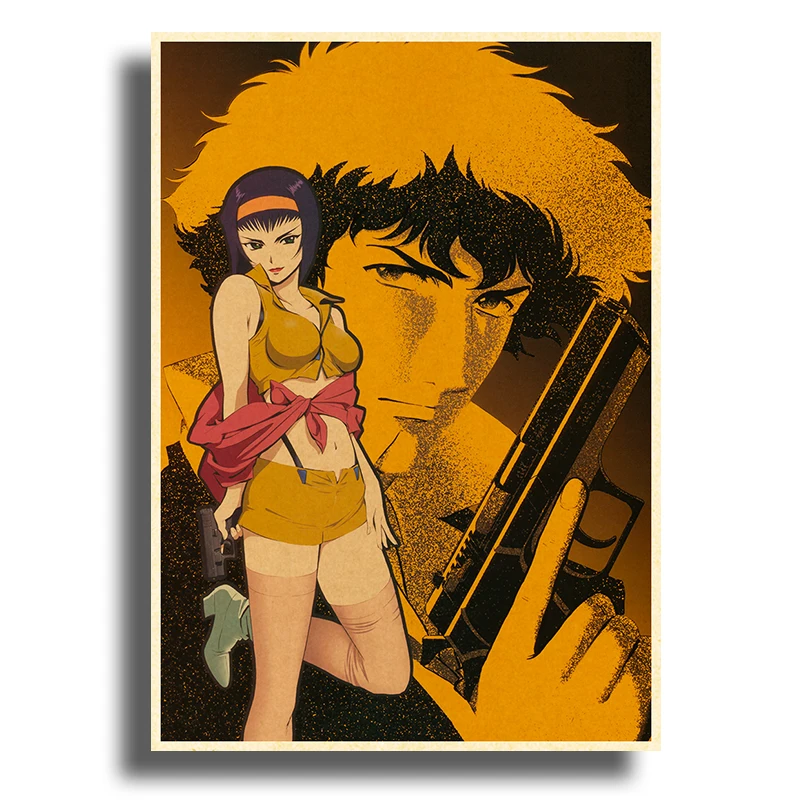 Cowboy Bebop Poster Decor For Home Posters Wall Anime Room Wall Pictur Kraft Paper Retro And Prints Art Bar Gift 4K HD calligraphy and painting Painting & Calligraphy